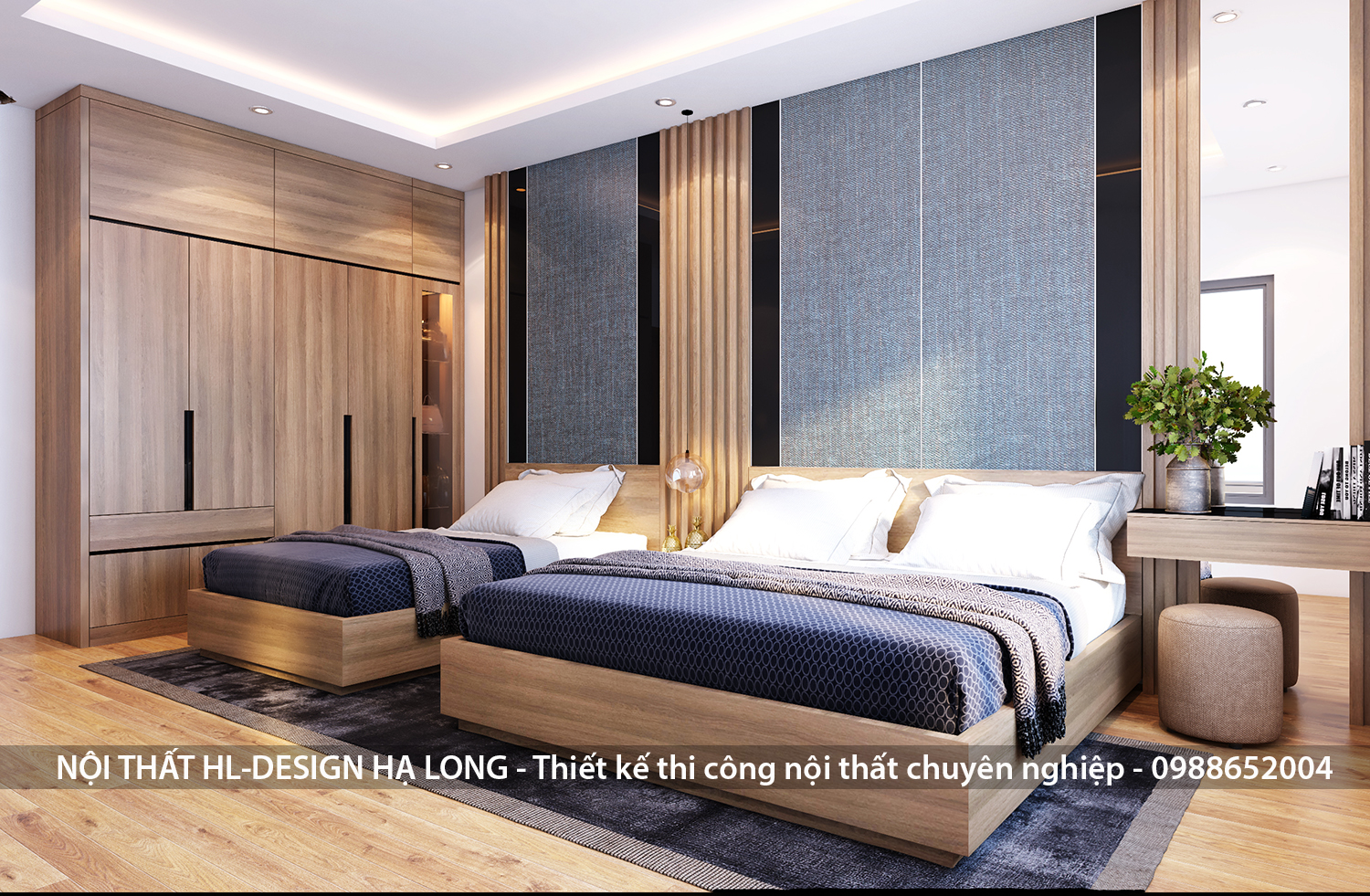 Thiết kế nội thất phòng ngủ cho biệt thự tại Hạ Long